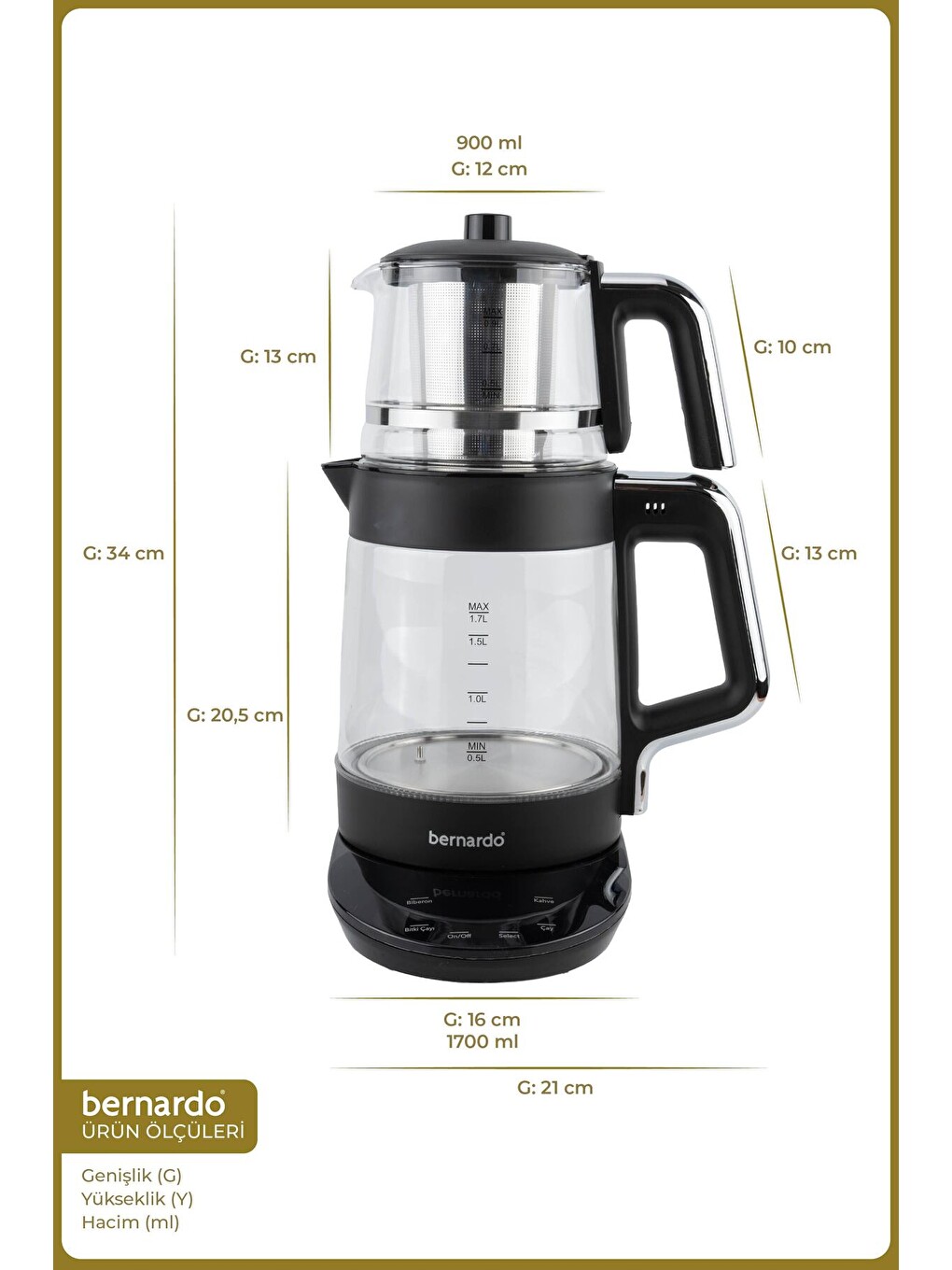 Nova Dijital Çelik Çay Makinesi Siyah-1