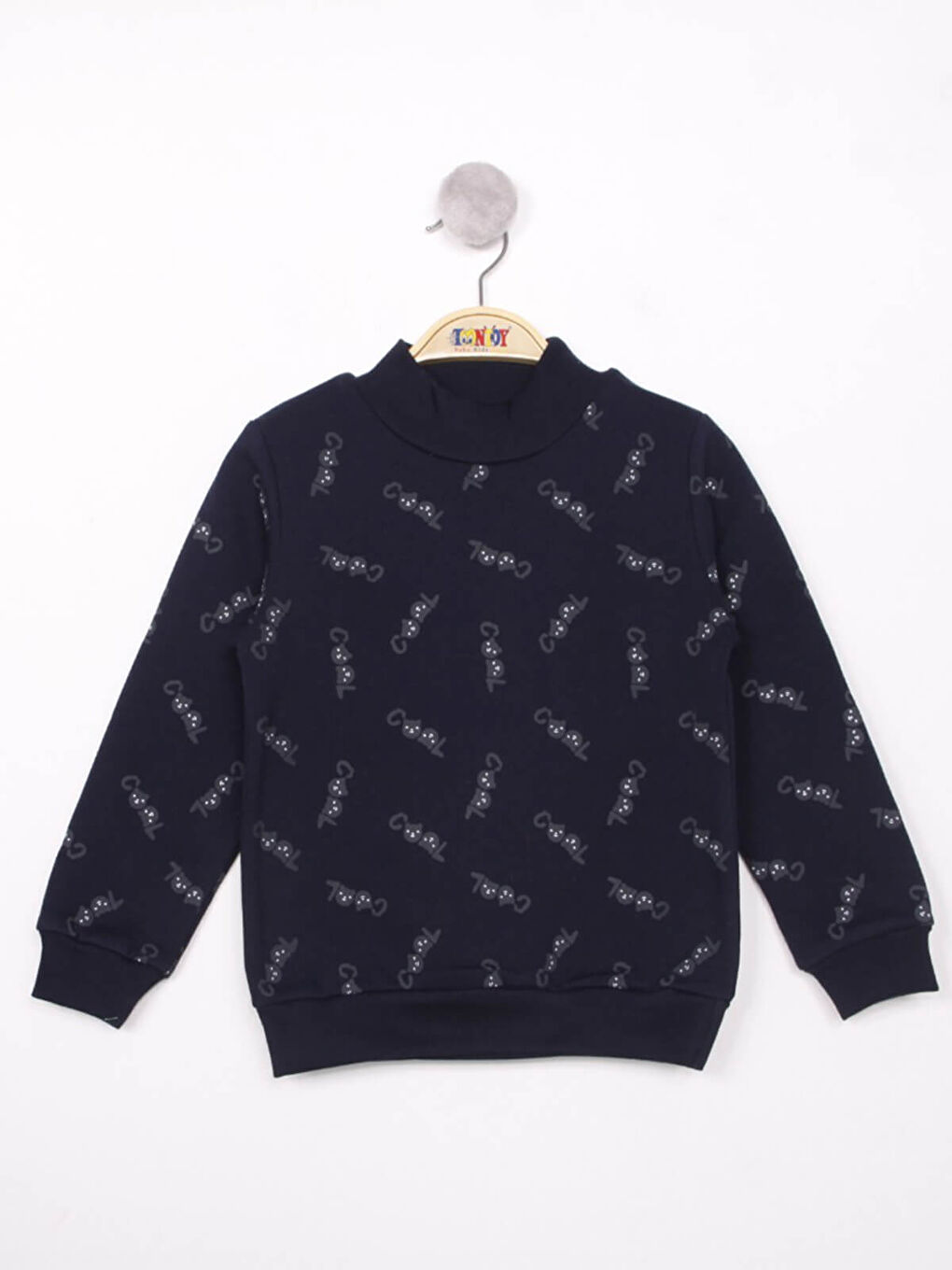 Lacivert Erkek Çocuk Komple Baskılı İçi Pamuklu Sweatshirt-1