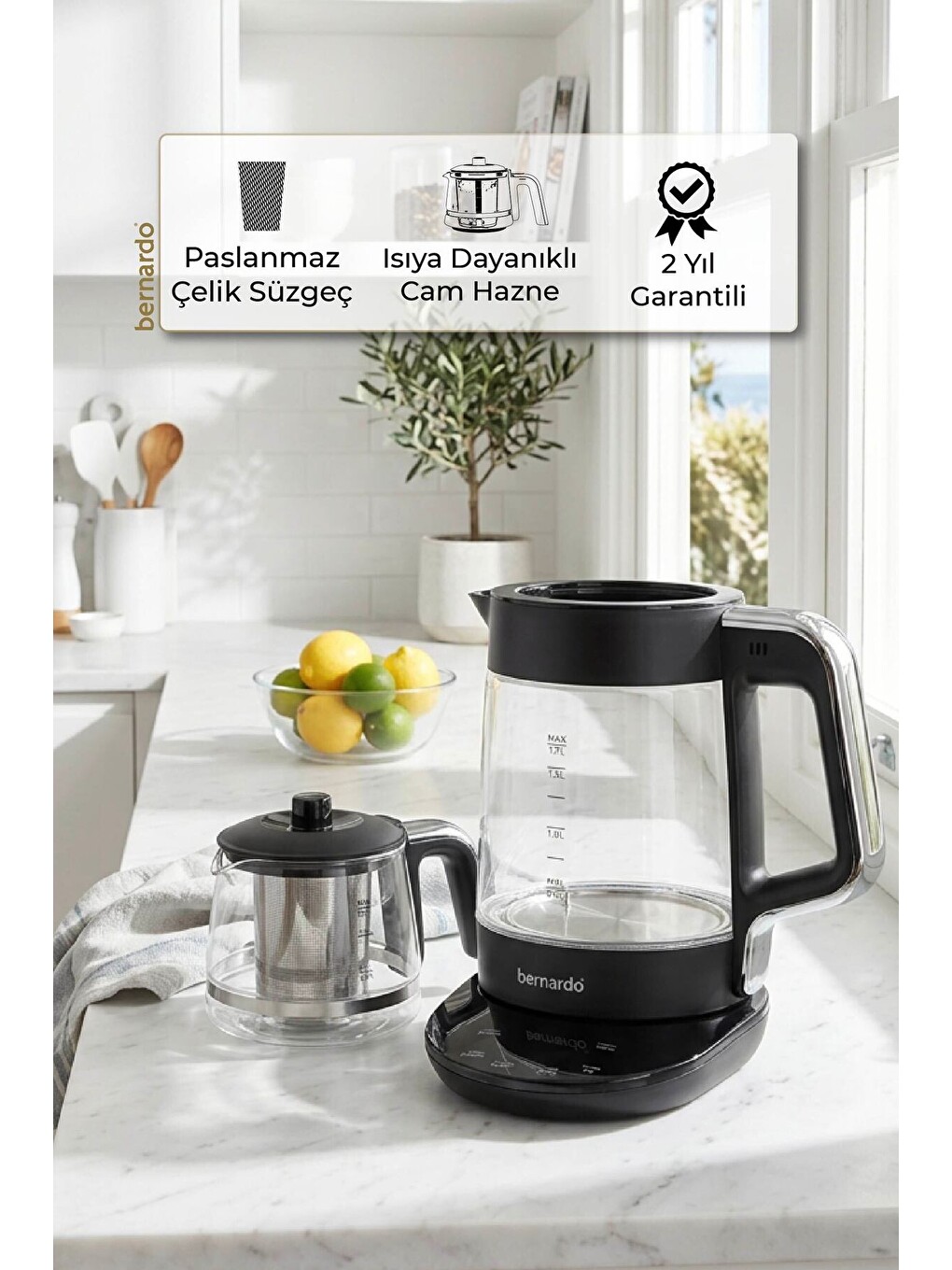 Nova Dijital Çelik Çay Makinesi Siyah-5