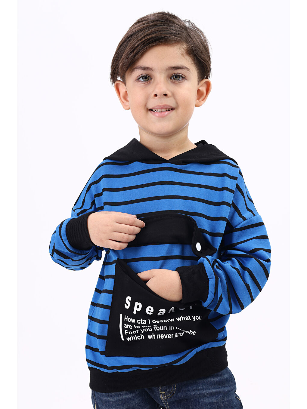 Mavi Erkek Çocuk Baskılı Sweatshirt-2