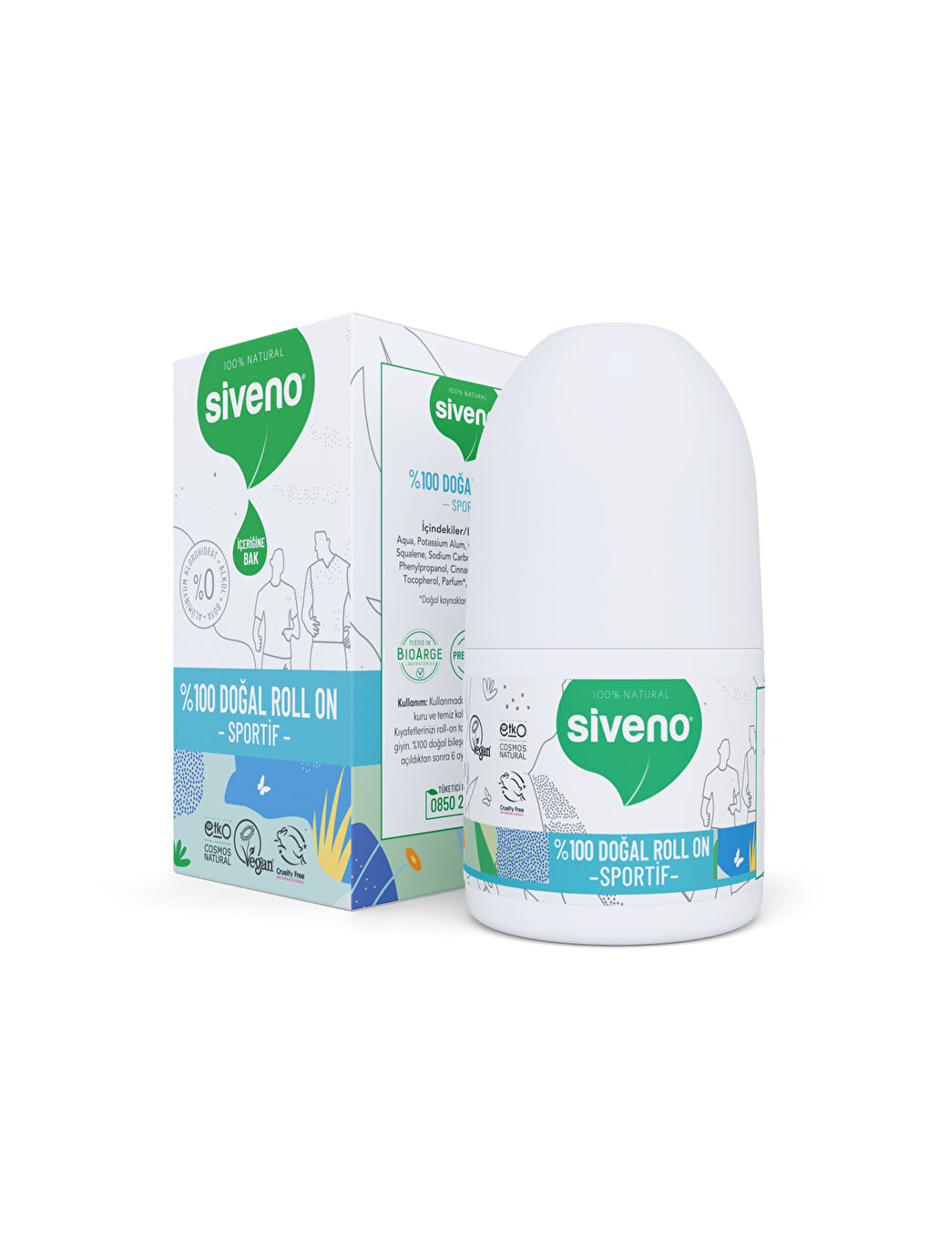 %100 Doğal Roll-On Sportif Sporcu Deodorant Ter Kokusu Önleyici Bitkisel Lekesiz Vegan 50 ml-5