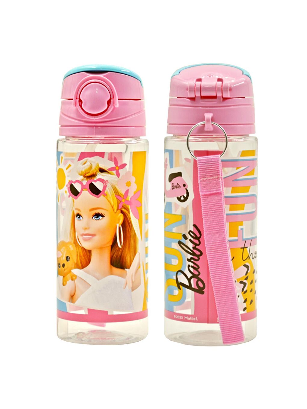 Frocx Pembe Barbie Lisanslı Pipetli Sıvı Sızdırmaz Matara 500 ml