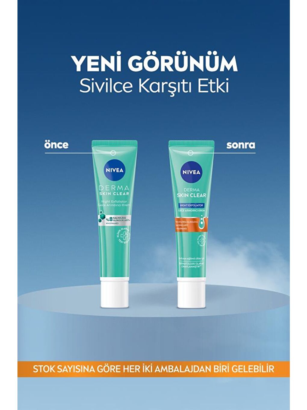 NIVEA Derma Skin Clear %8 Niasinamid Night Exfoliator Gece Arındırıcı Sivilce Karşıtı Krem 40 ml - 1