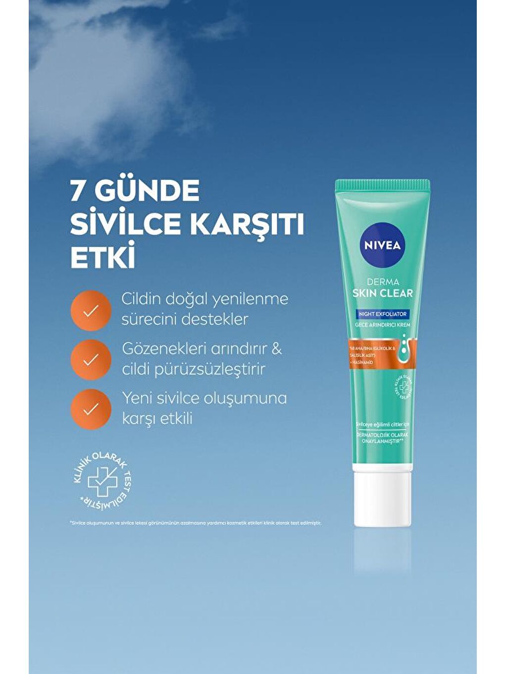 NIVEA Derma Skin Clear %8 Niasinamid Night Exfoliator Gece Arındırıcı Sivilce Karşıtı Krem 40 ml - 2