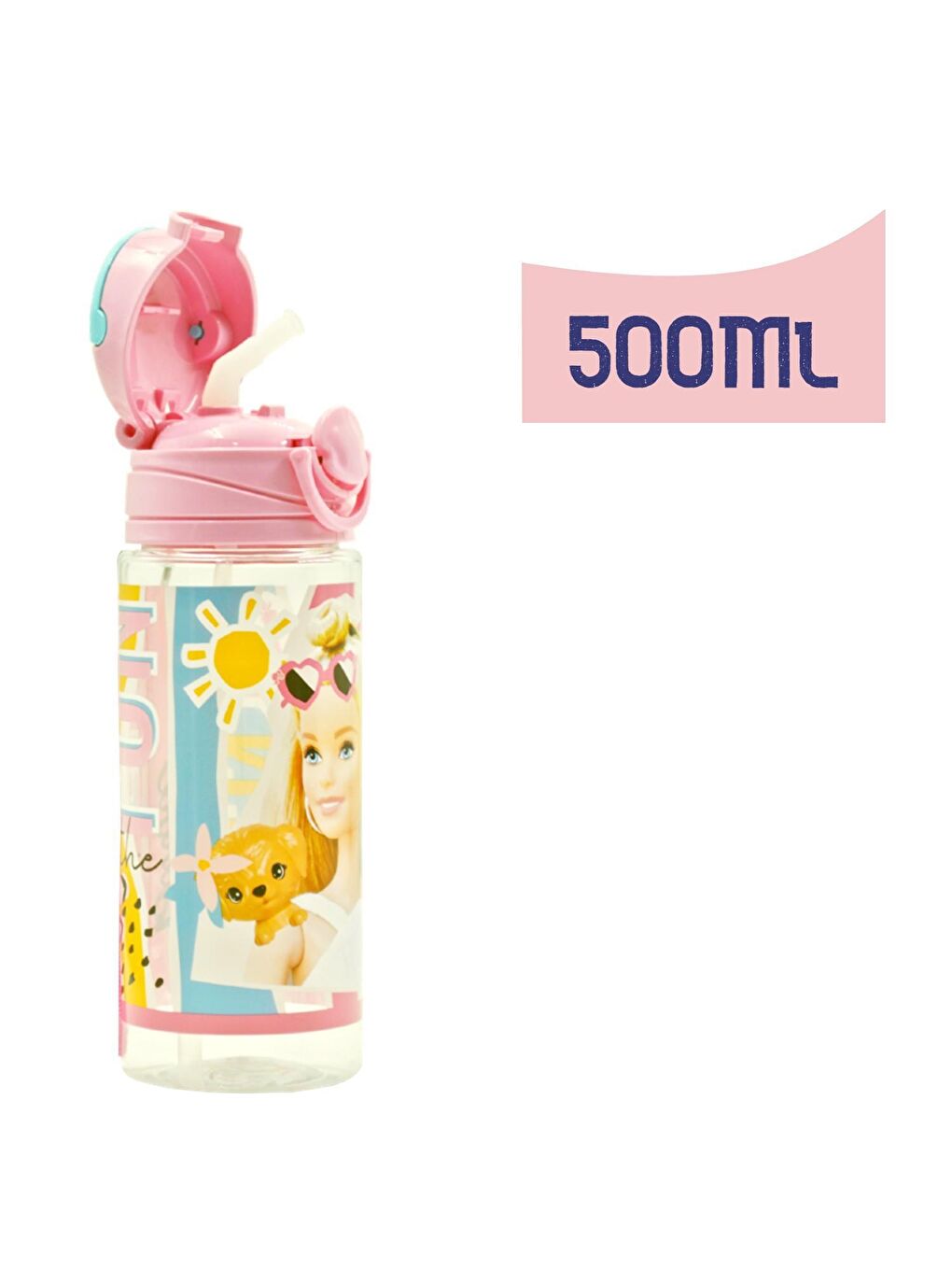 Frocx Pembe Barbie Lisanslı Pipetli Sıvı Sızdırmaz Matara 500 ml - 1