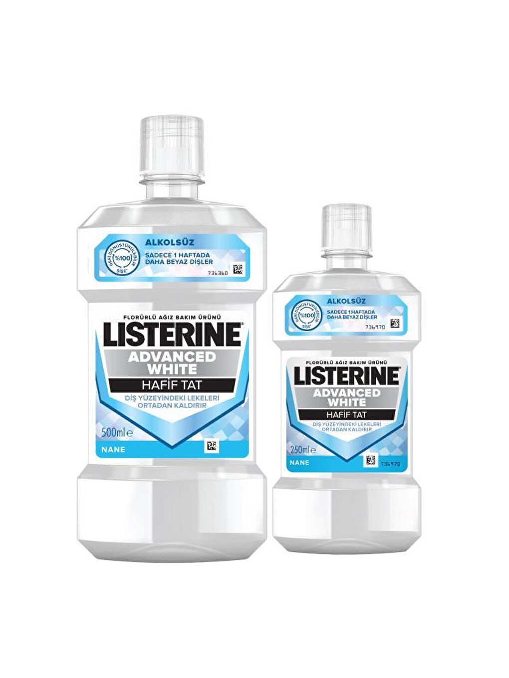 Listerine Renksiz Advanced White Hafif Tat Ağız Bakım Suyu 500+250 ml - 1