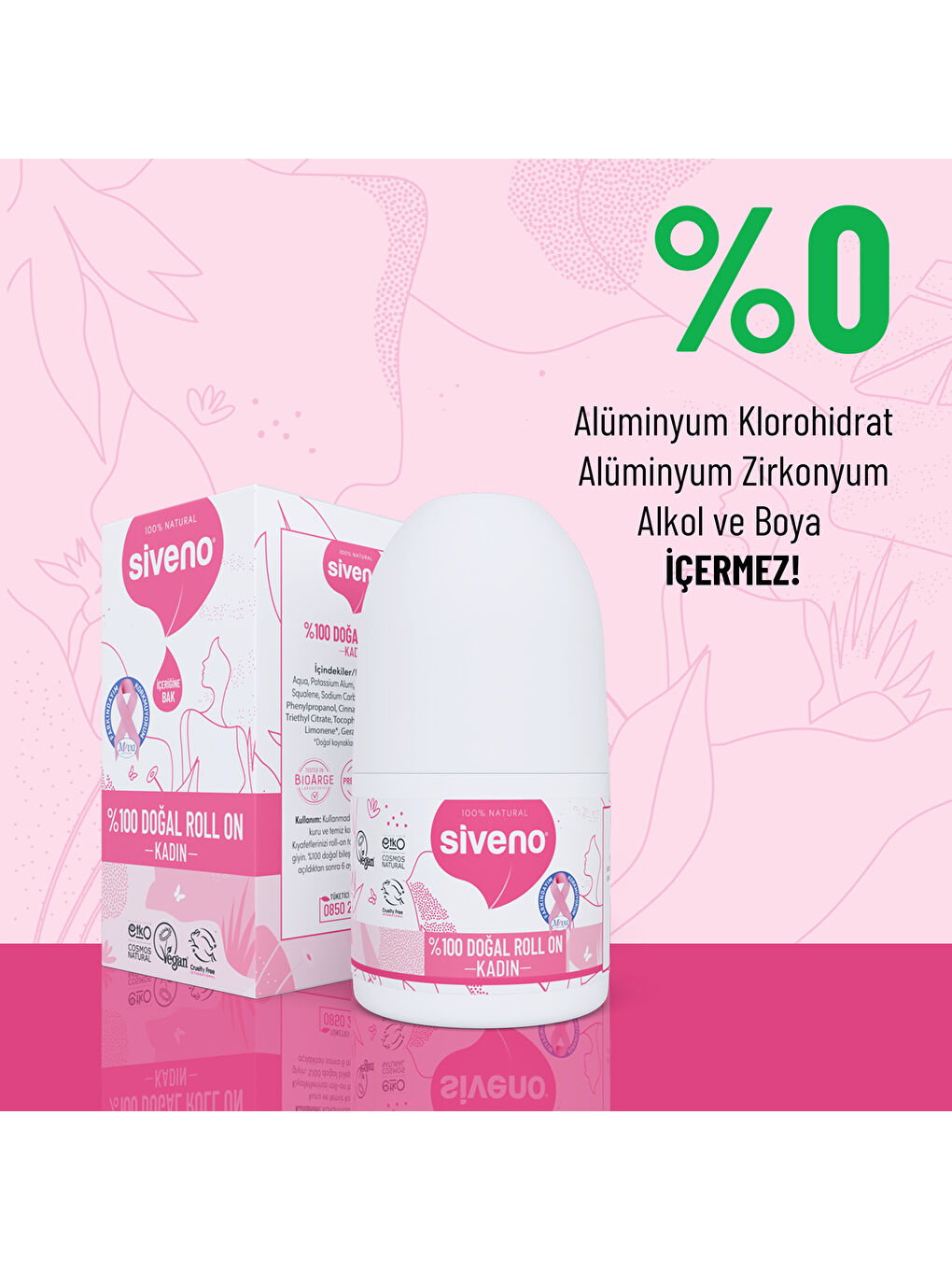 %100 Doğal Roll On Kadın Deodorant Ter Kokusu Önleyici Bitkisel Leke Bırakmayan Vegan 50 ml-2
