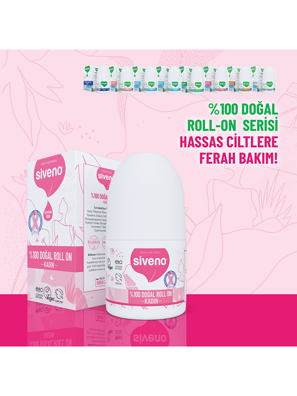 %100 Doğal Roll On Kadın Deodorant Ter Kokusu Önleyici Bitkisel Leke Bırakmayan Vegan 50 ml-4