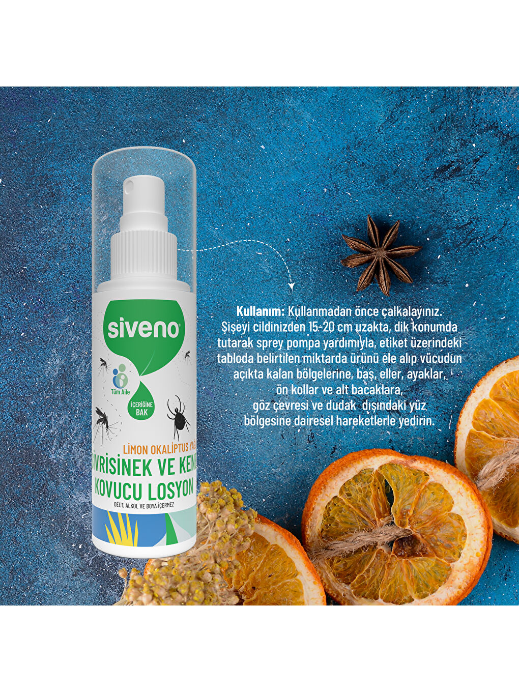 Sivrisinek ve Kene Kovucu Sprey Losyon Bitkisel Tüm Vücut İçin Aile Boy 100 ml-6