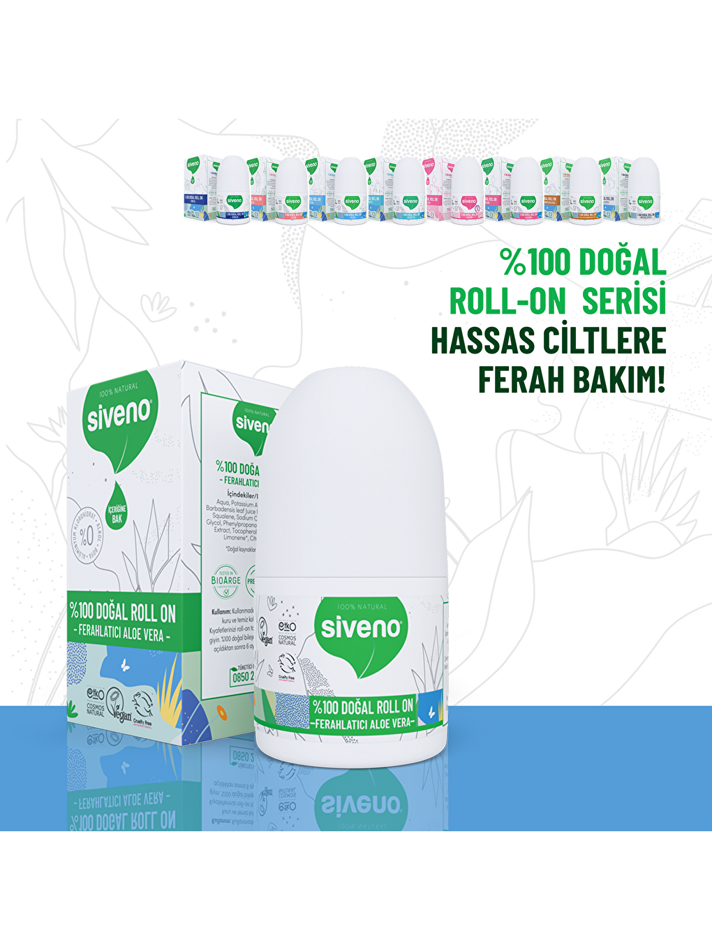 %100 Doğal Roll-On Aloe Vera Deodorant Ter Kokusu Önleyici Bitkisel Lekesiz Vegan 50 ml-4