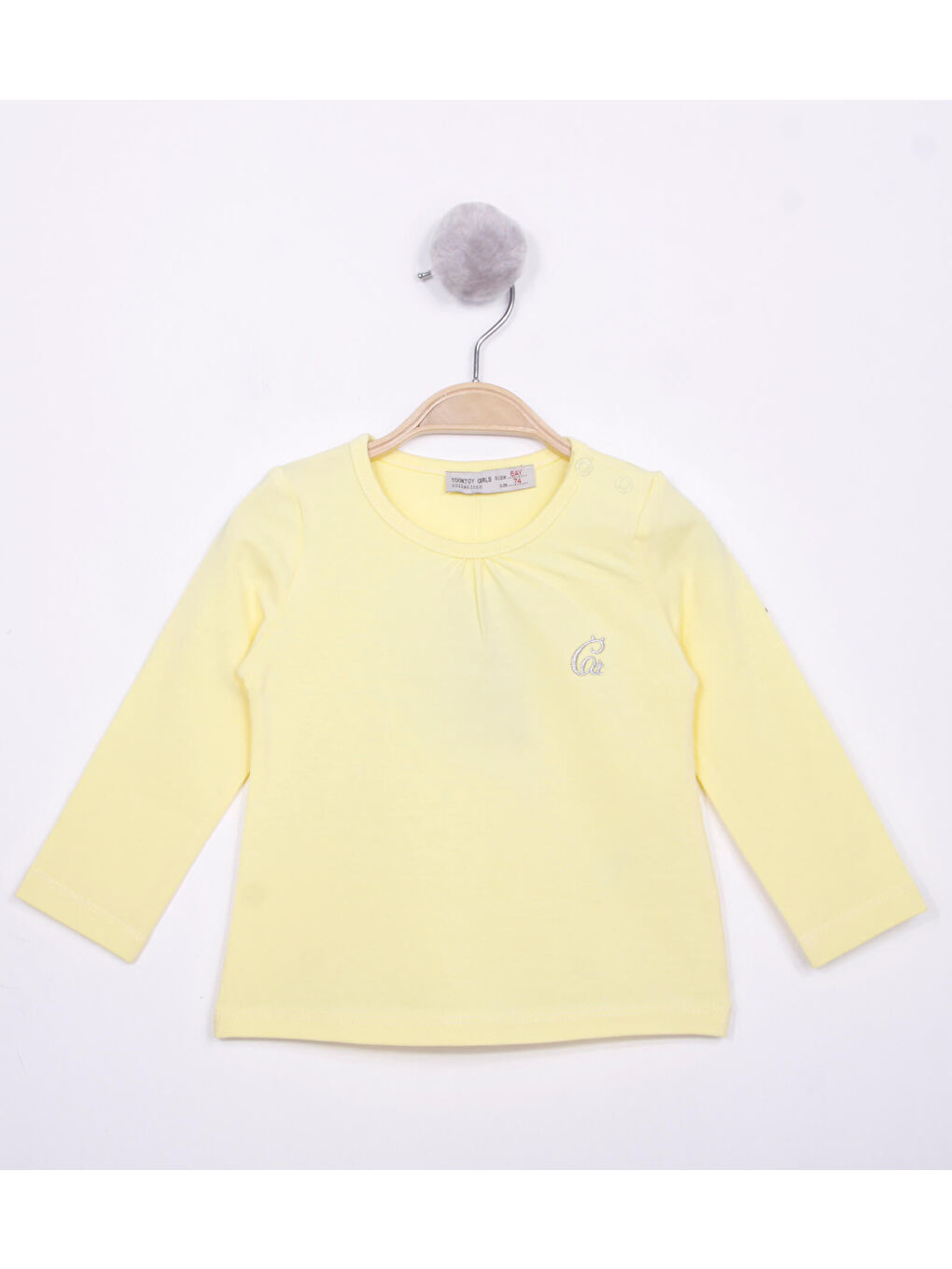 Sarı Kız Bebek Göğsü Nakışlı T-Shirt-2