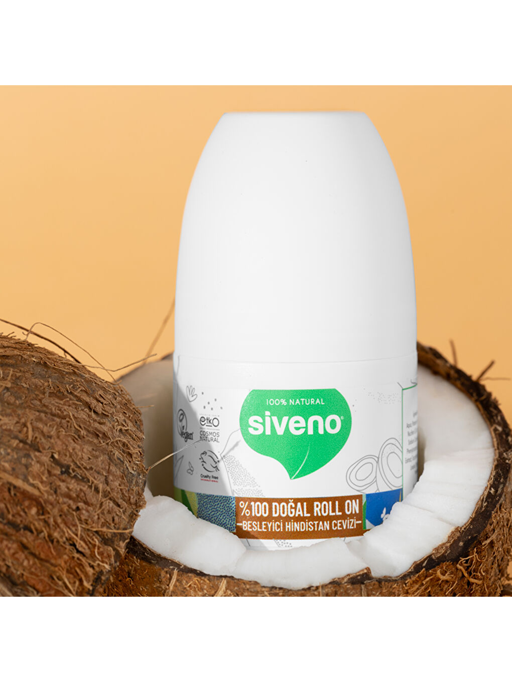 %100 Doğal Roll On Hindistan Cevizli Deodorant Ter Kokusu Önleyici Bitkisel Lekesiz Vegan 50 ml-1