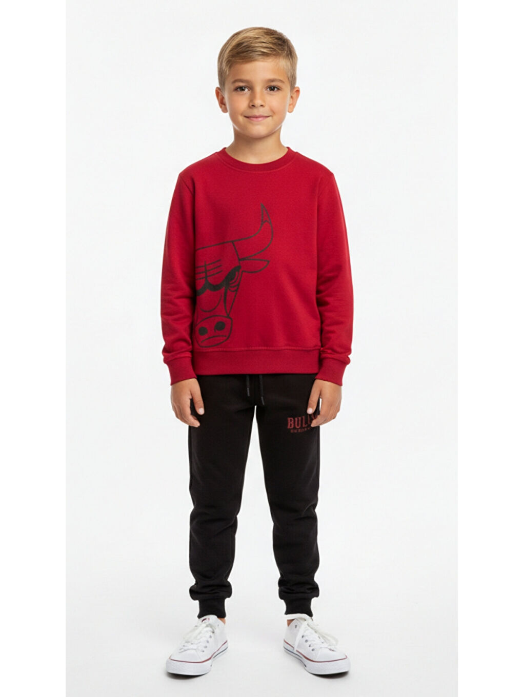 Bordo Erkek Çocuk Baskılı Eşofman Takım