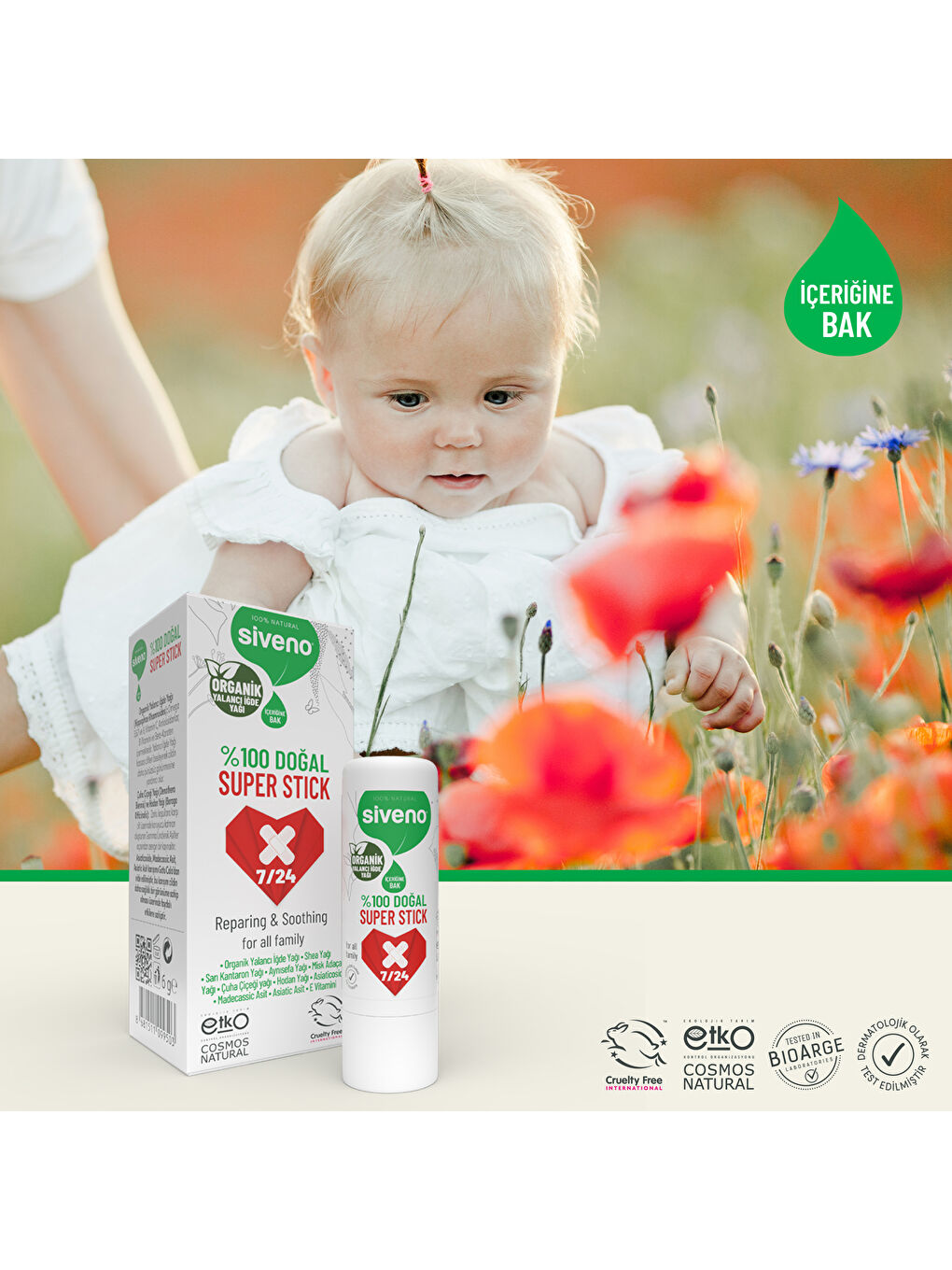 %100 Doğal Super Stick Anlık Yatıştırıcı Onarıcı Organik Yalancı İğde Yağlı Bitkisel 6 G-1