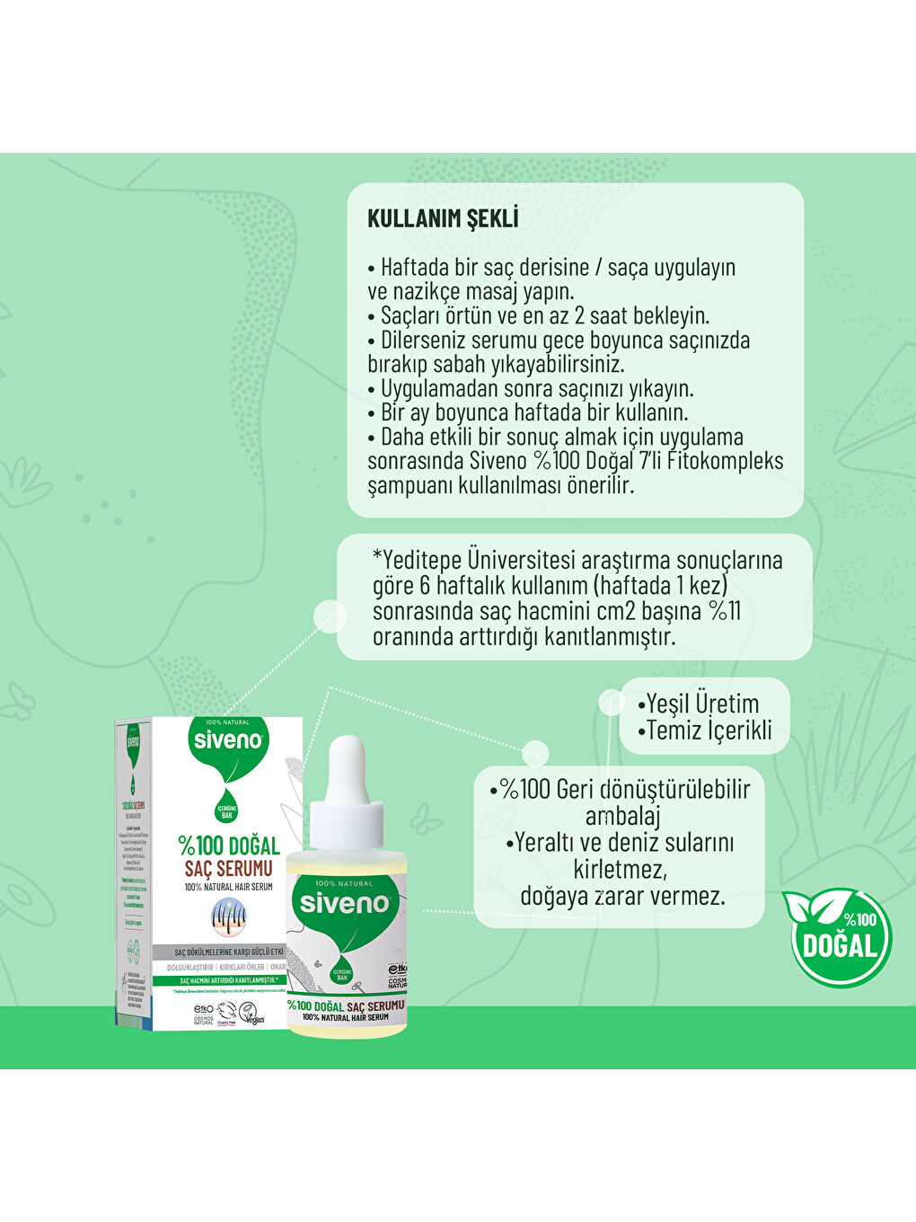 %100 Doğal Saç Bakım Serumu Biberiye Yağlı Dökülme Karşıtı Onarıcı 10 Mucizevi Yağ 30 ml-6