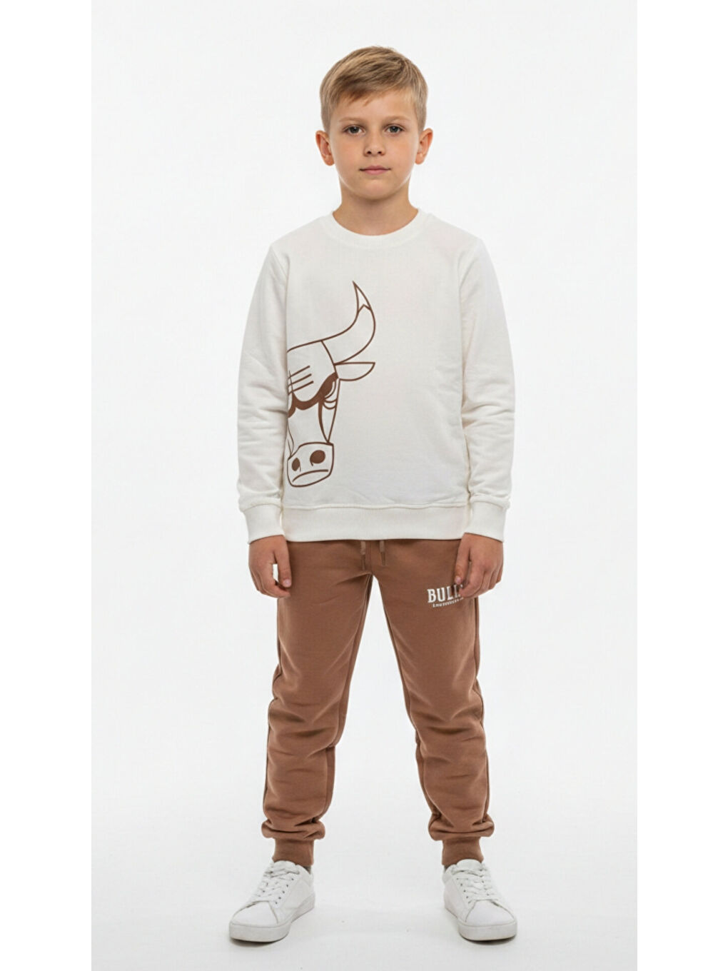 Ekru Erkek Çocuk Baskılı Eşofman Takım