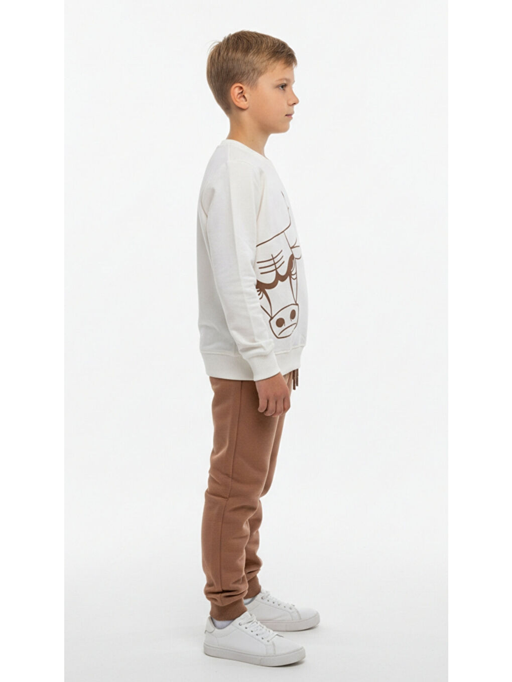 Ekru Erkek Çocuk Baskılı Eşofman Takım-1