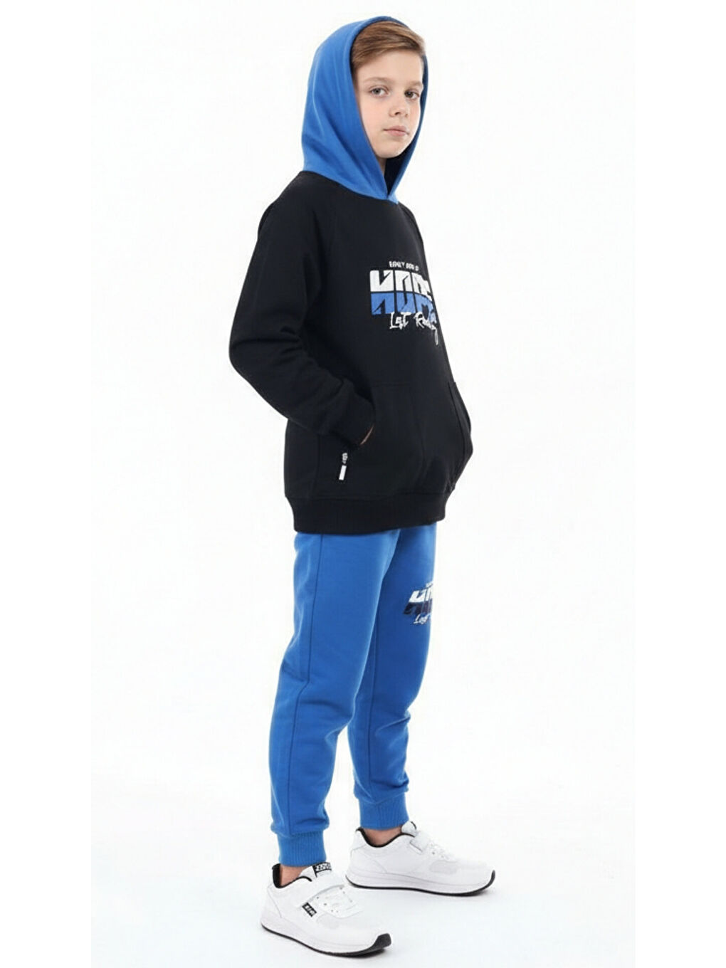 Mavi Erkek Çocuk Baskılı Eşofman Takım-1