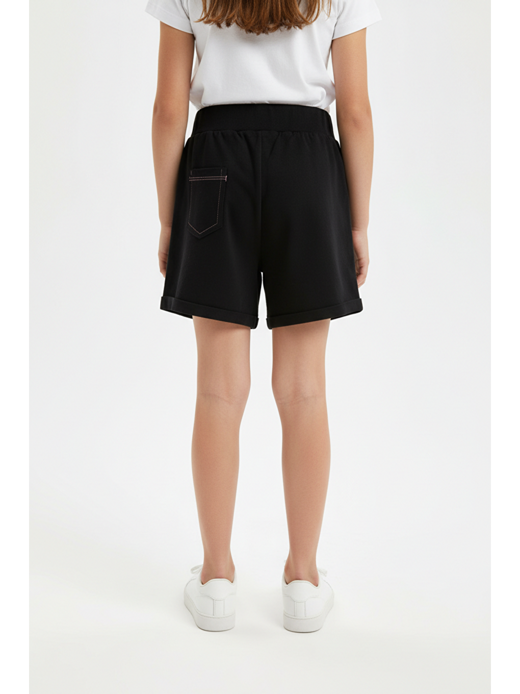 Siyah Kız Çocuk Mood It S A Good Nakışlı Şort-3