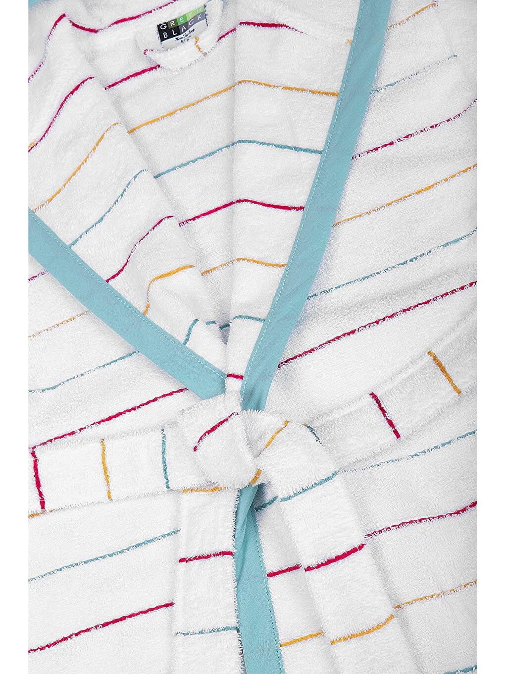 Yeşil Lavinia Kız Çocuk Bornoz %100 Pamuk Biyeli Krem-Mint-2