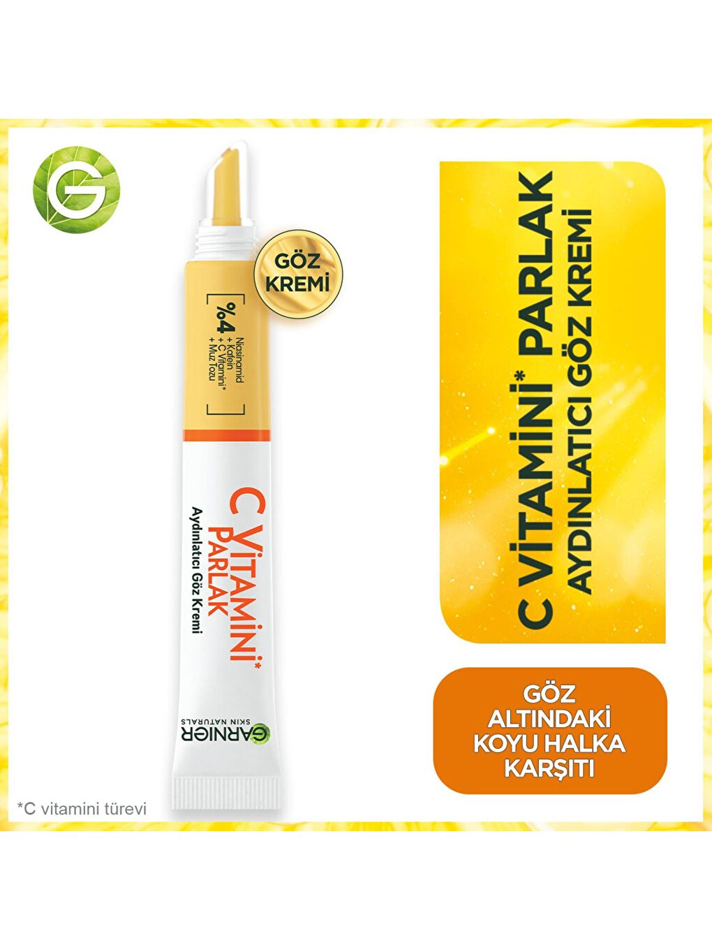 GARNIER Şeffaf C Vitamini Parlak Aydınlatıcı Göz Kremi 15ml