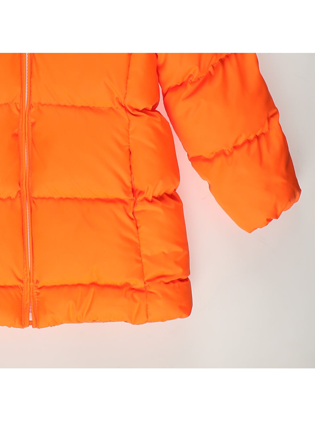 Turuncu Kız Çocuk Neon Kapitone Mont-2