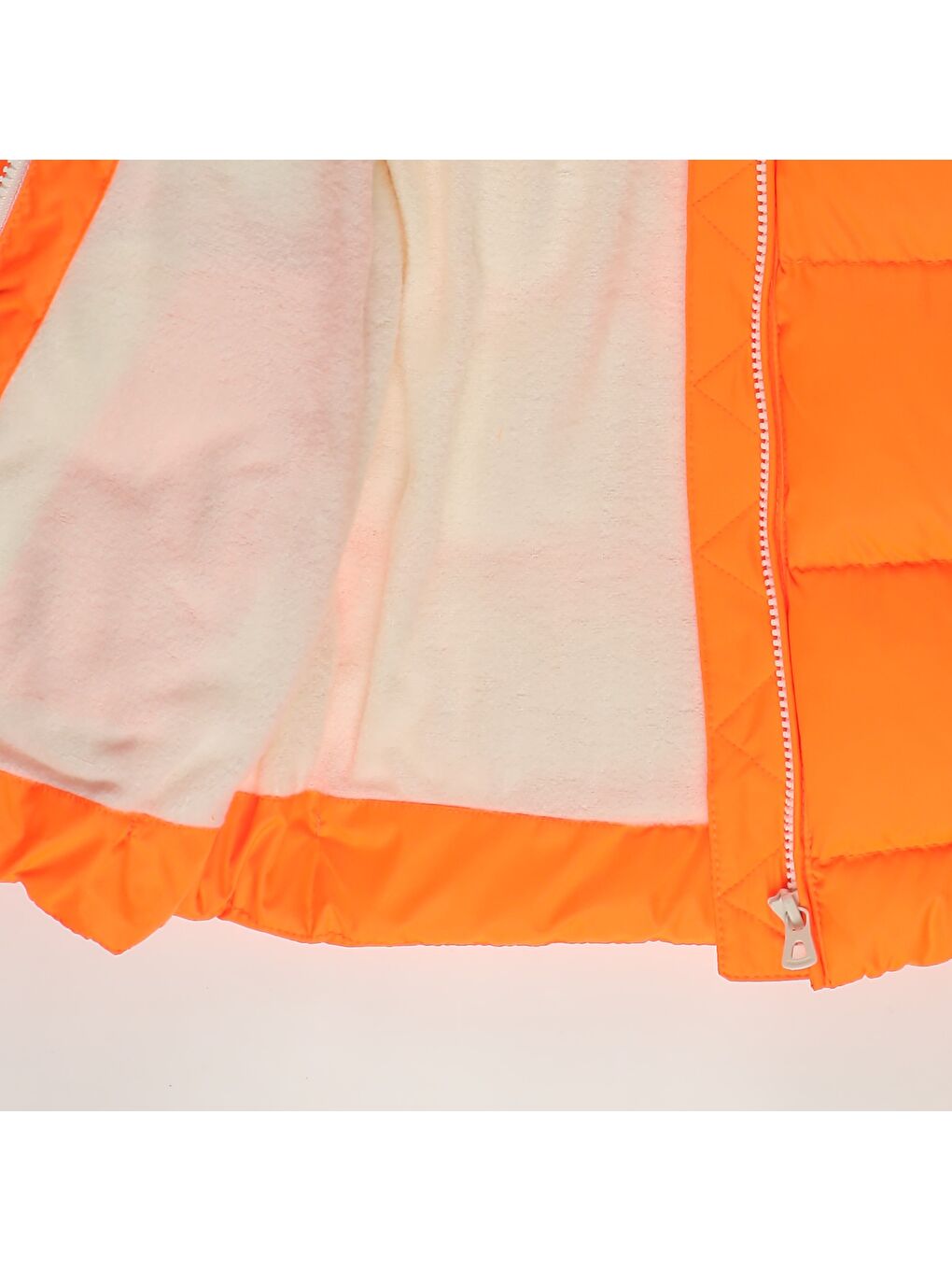 Turuncu Kız Çocuk Neon Kapitone Mont-3