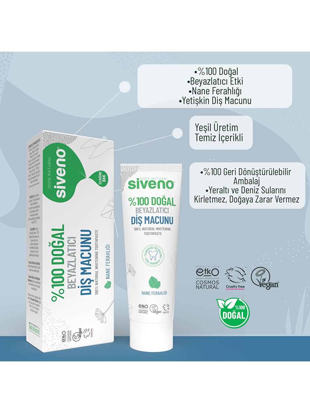 %100 Doğal Diş Macunu Beyazlatıcı Nane Ferahlığı Florürsüz 65 Gr-7