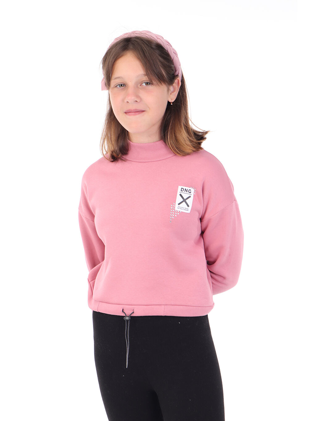 Pembe Kız Çocuk Baskılı Sweatshirt-2