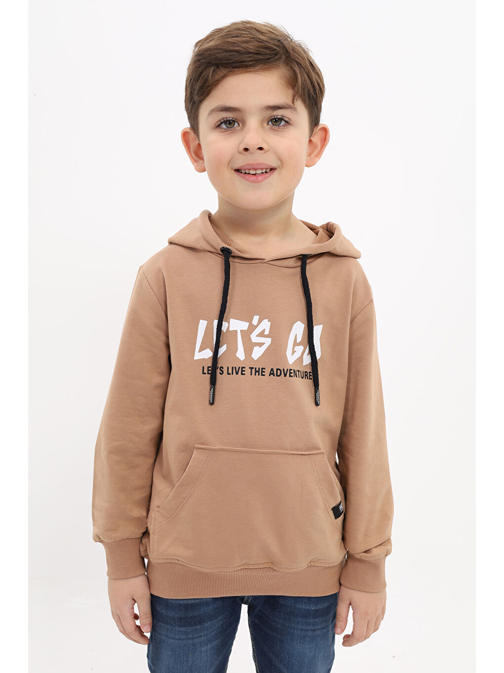 Kahverengi Erkek Çocuk Baskılı Sweatshirt-4