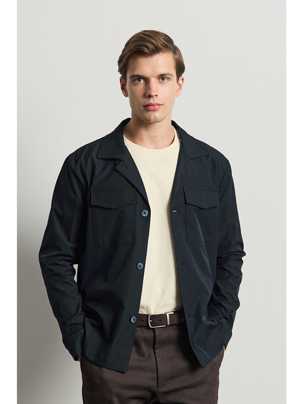 Erkek Cepli Gömlek Ceket Lacivert-1