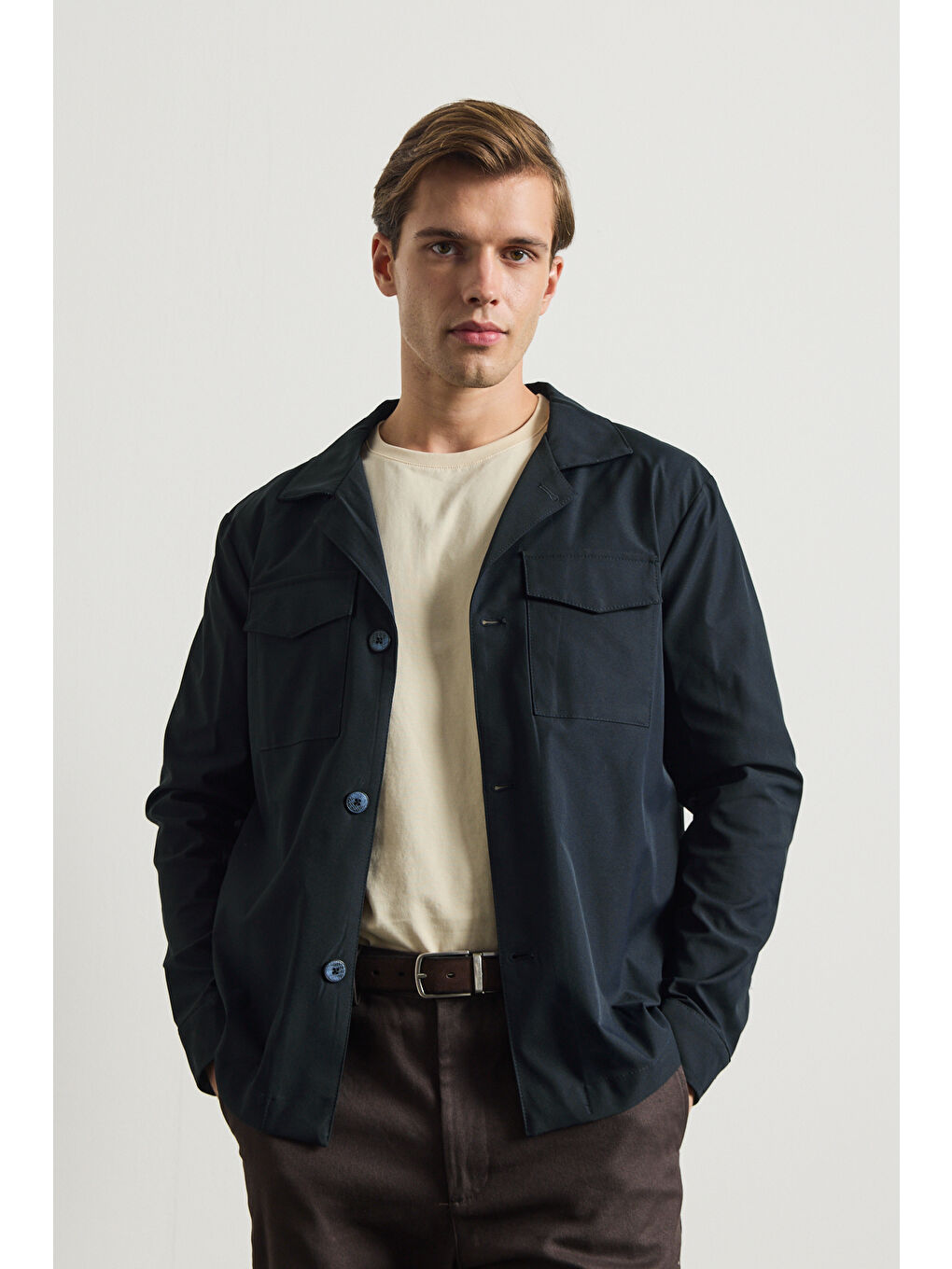Erkek Cepli Gömlek Ceket Lacivert-2