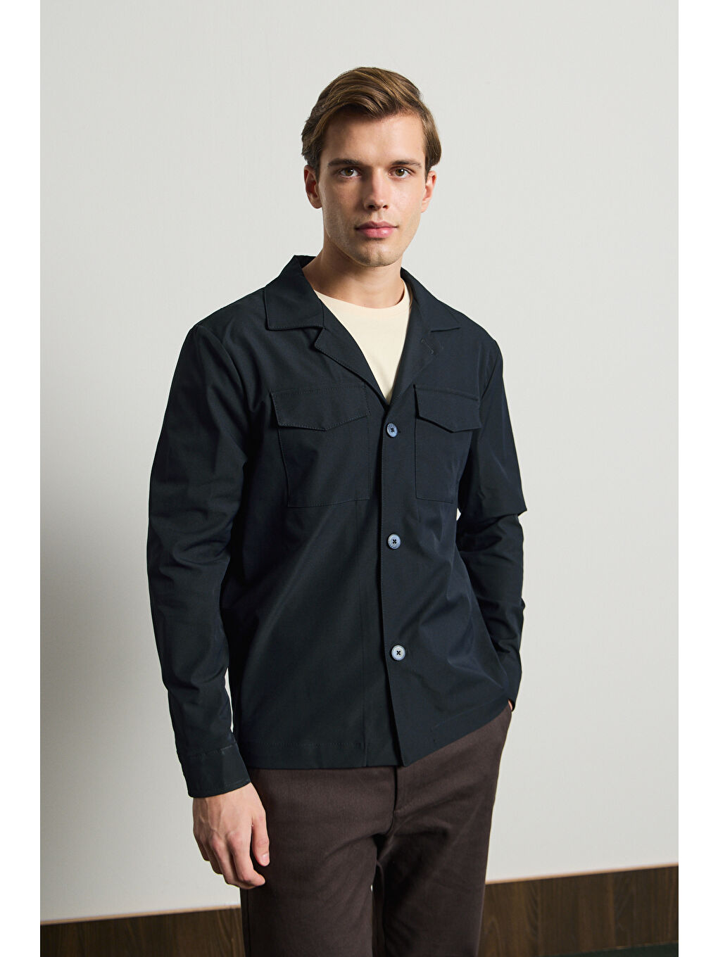 Erkek Cepli Gömlek Ceket Lacivert-6
