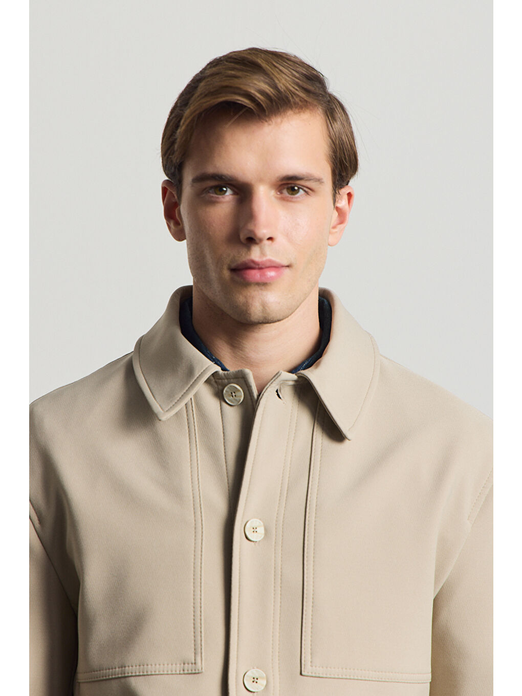 Erkek Yumuşak Dokulu Ceket Bej-6