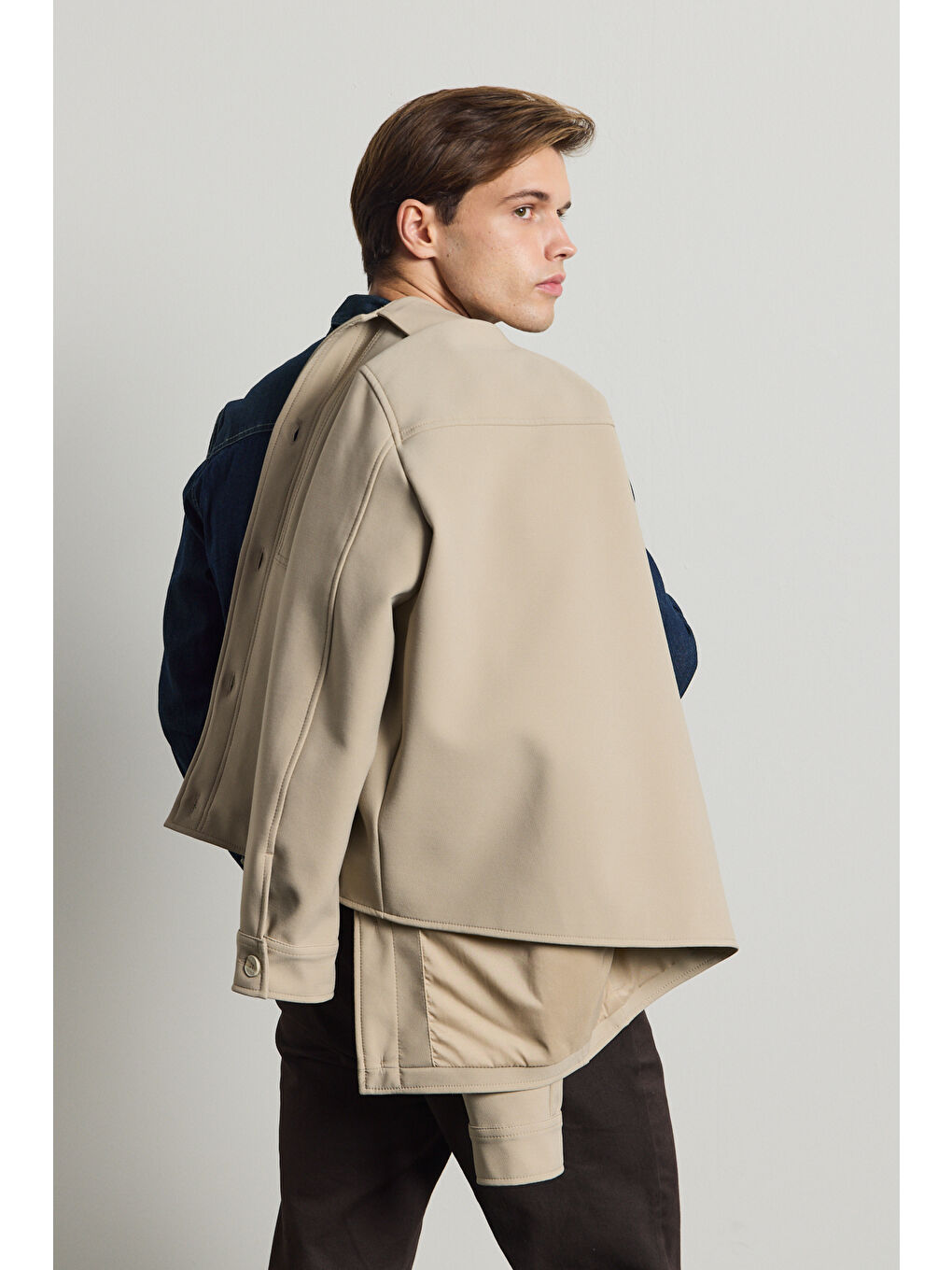 Erkek Yumuşak Dokulu Ceket Bej-7