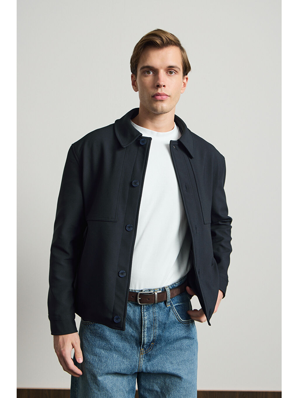 Erkek Yumuşak Dokulu Ceket Lacivert-1