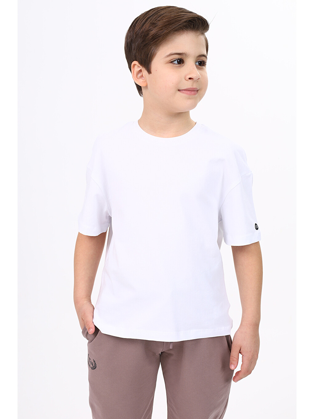 Beyaz Erkek Çocuk Baskılı Tişört-4