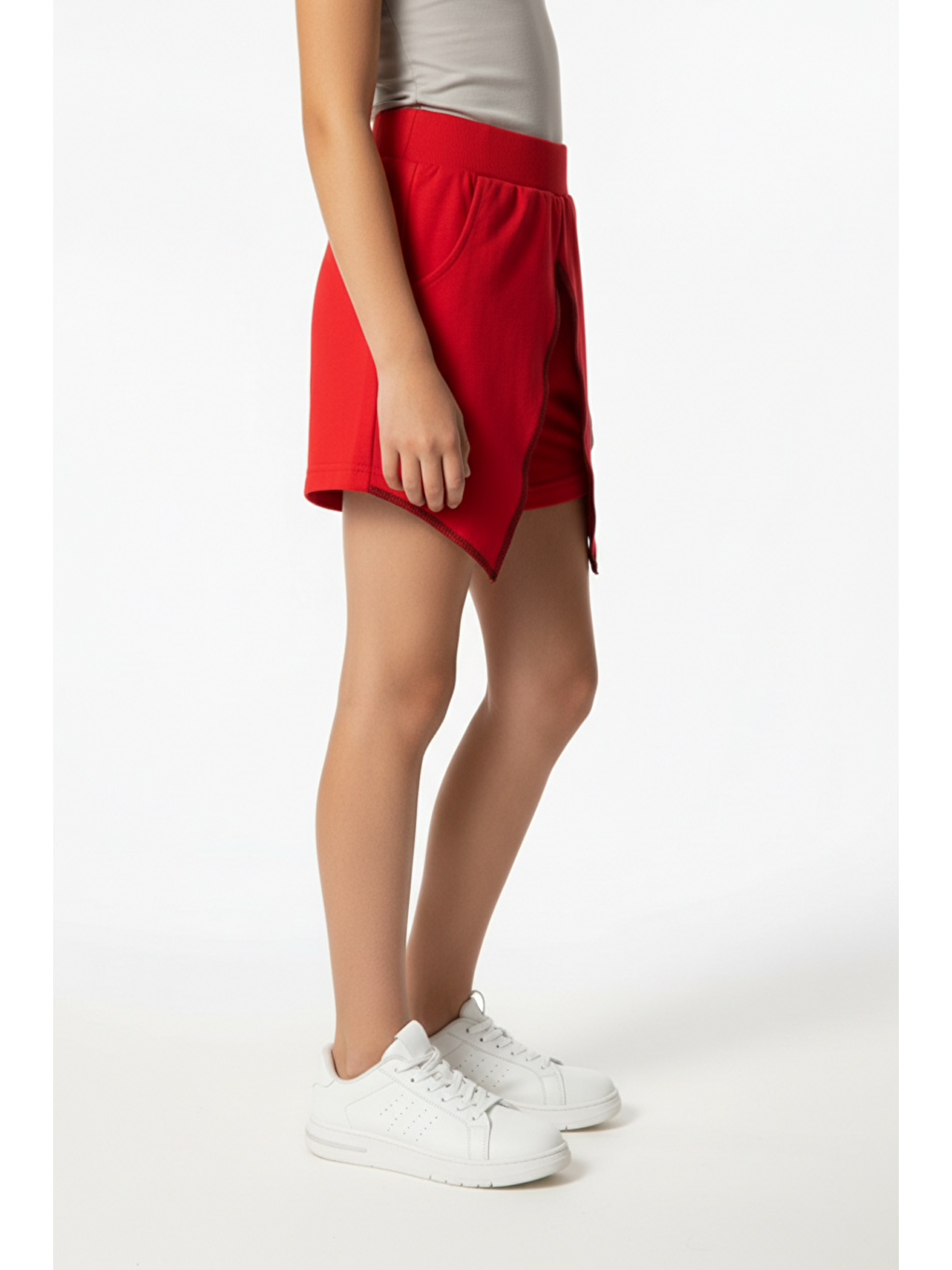 Kırmızı Kız Çocuk Mood It S A Good Nakışlı Şort-1