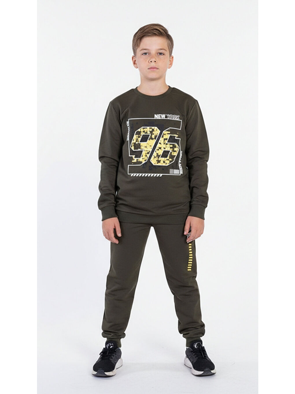Haki Erkek Çocuk Baskılı Eşofman Takımı