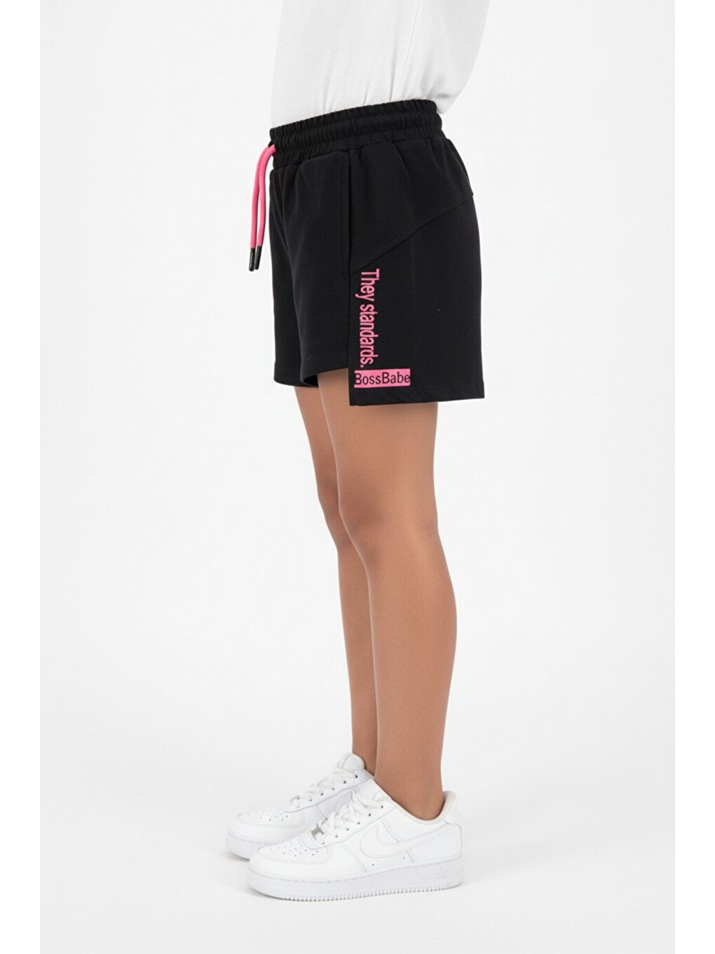 Siyah Kız Çocuk They Standards Baskılı Şort-2