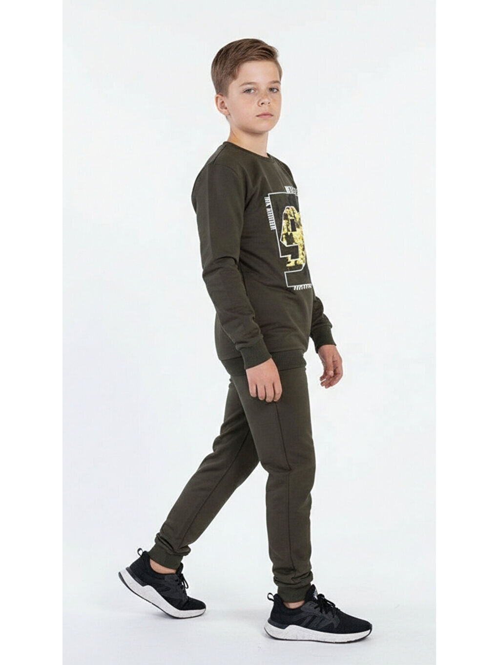 Haki Erkek Çocuk Baskılı Eşofman Takımı-1
