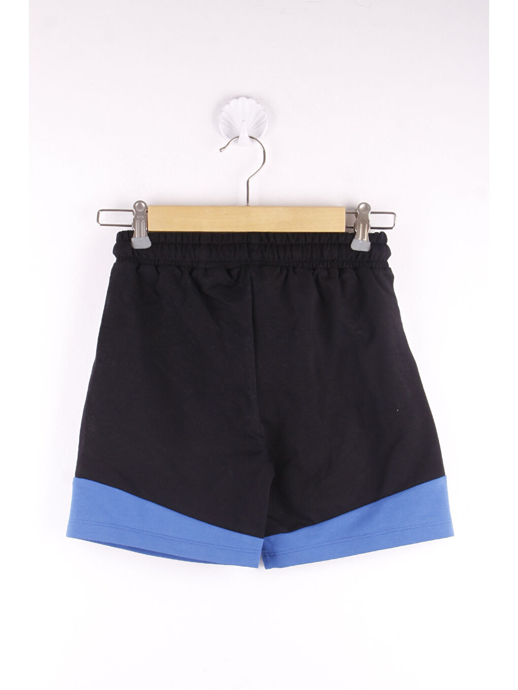 Mavi Erkek Çocuk Şeritli Cepli Şort-1