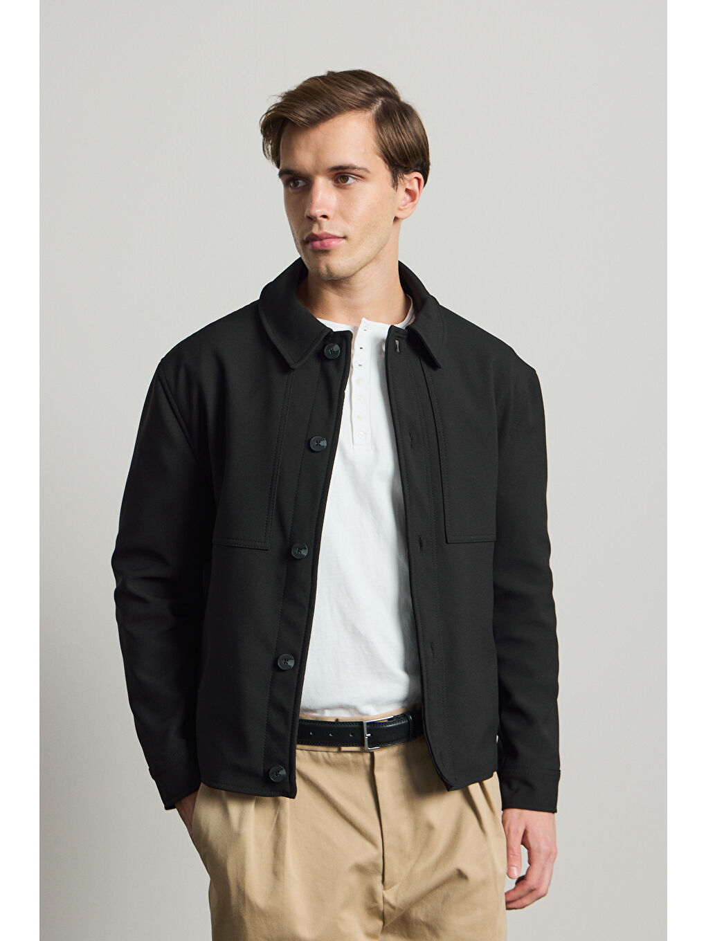 Erkek Yumuşak Dokulu Ceket Siyah