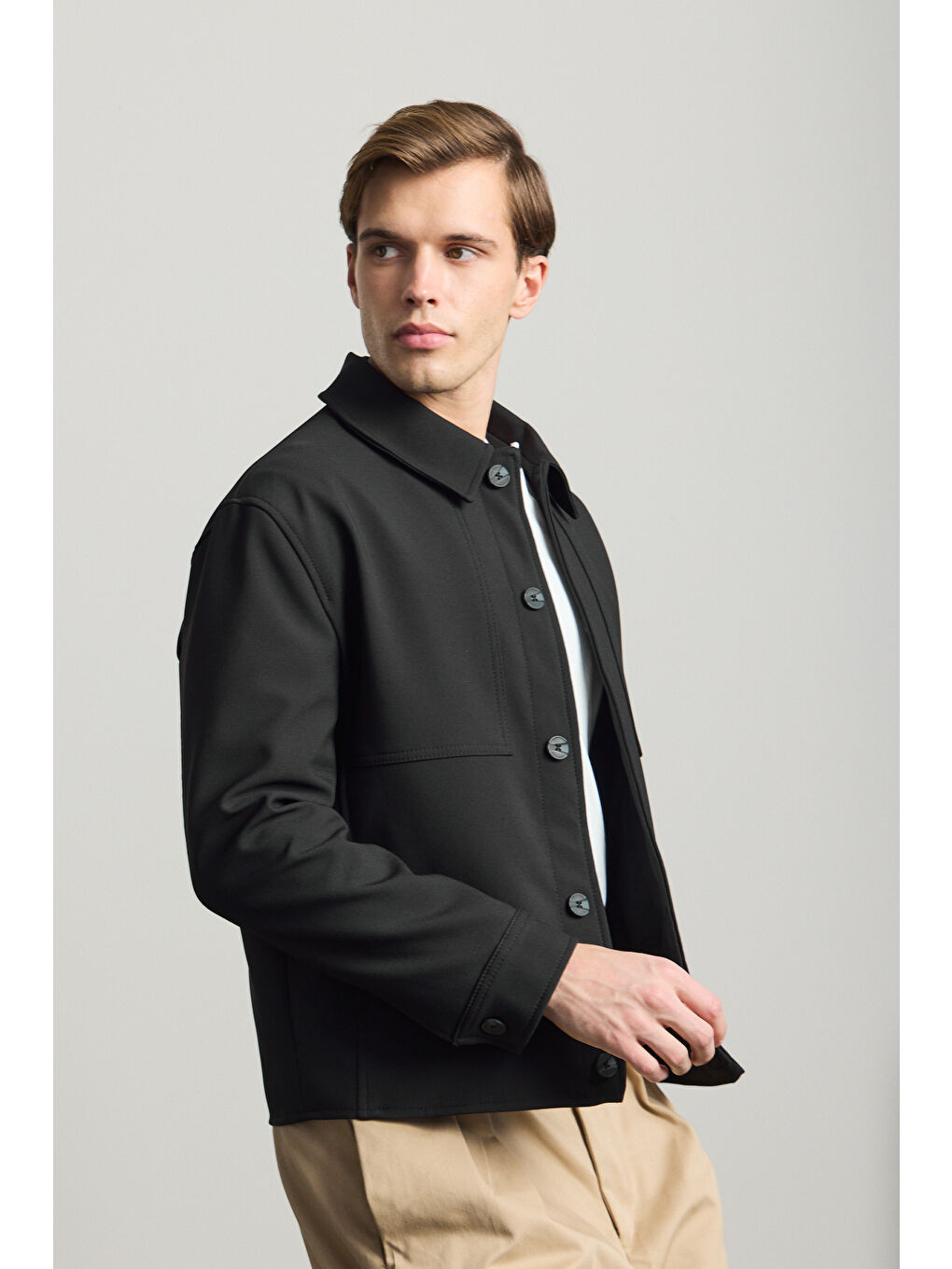 Erkek Yumuşak Dokulu Ceket Siyah-2