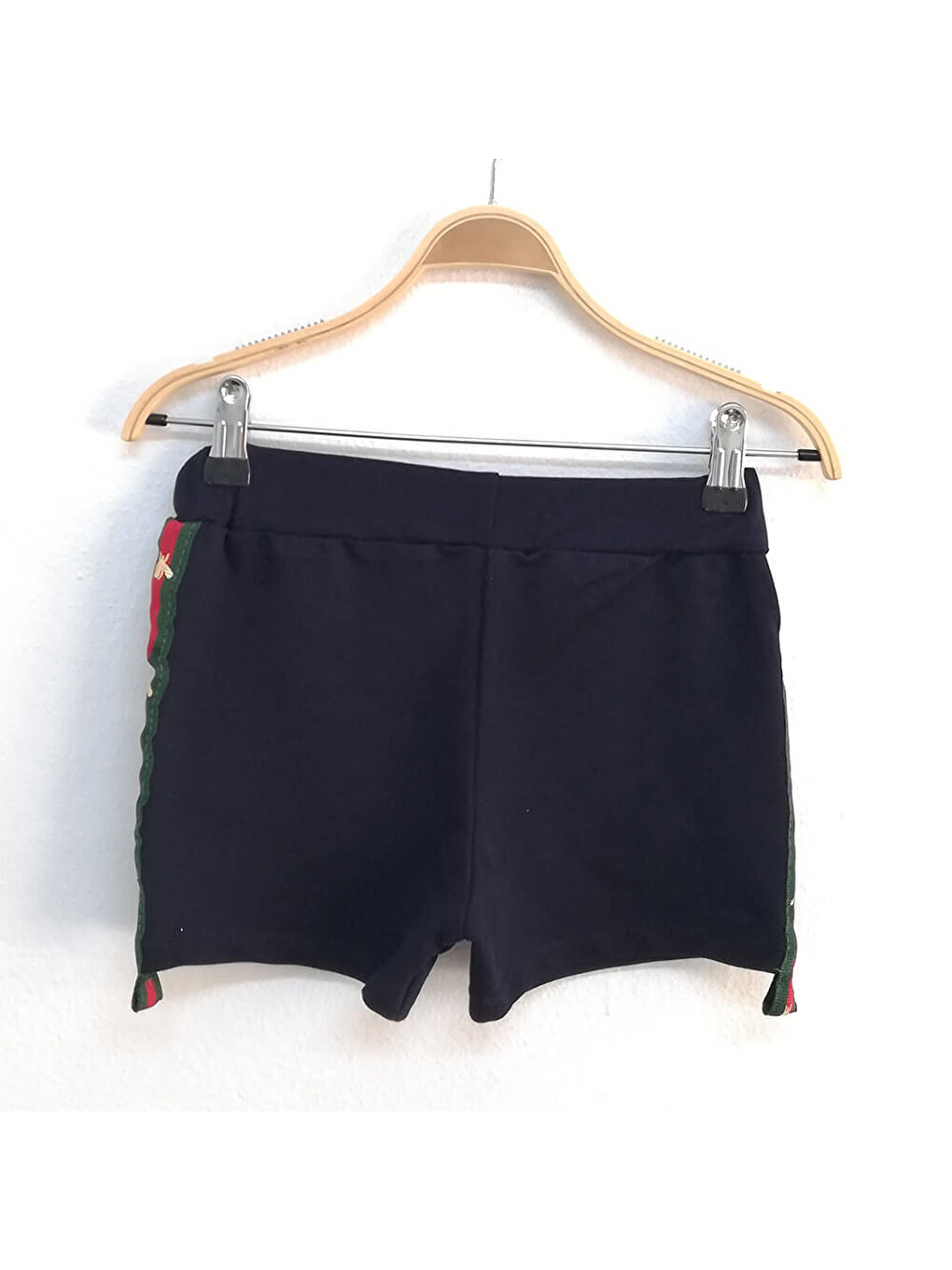 Lacivert Kız Çocuk Yanı Şeritli Şort-1