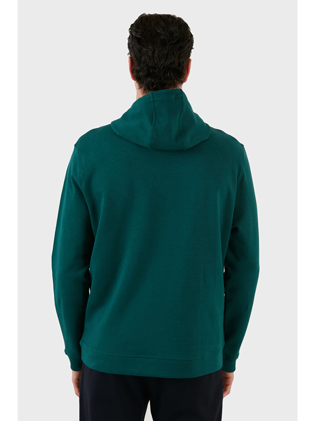 Petrol Pamuklu Regular Fit Kanguru Cepli Kapüşonlu Sweat 6141006B-3