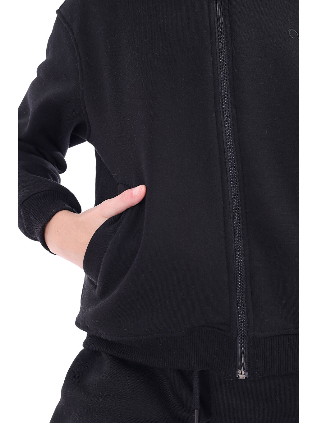 Siyah Kız Çocuk Nakışlı Hırka-3