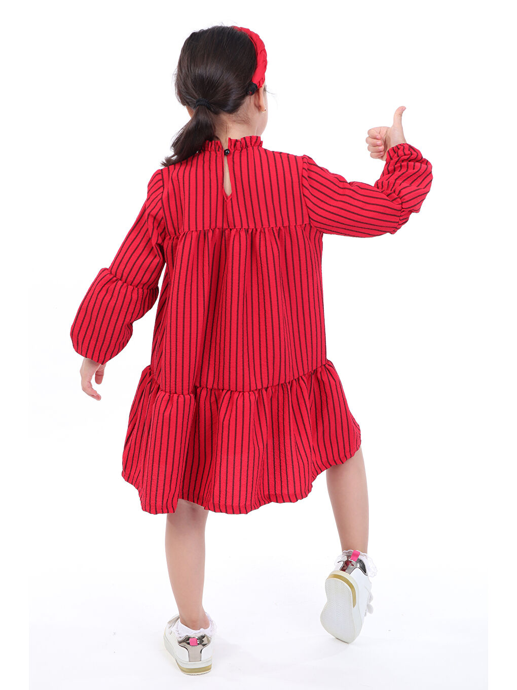 Kırmızı Kız Çocuk Elbise-1