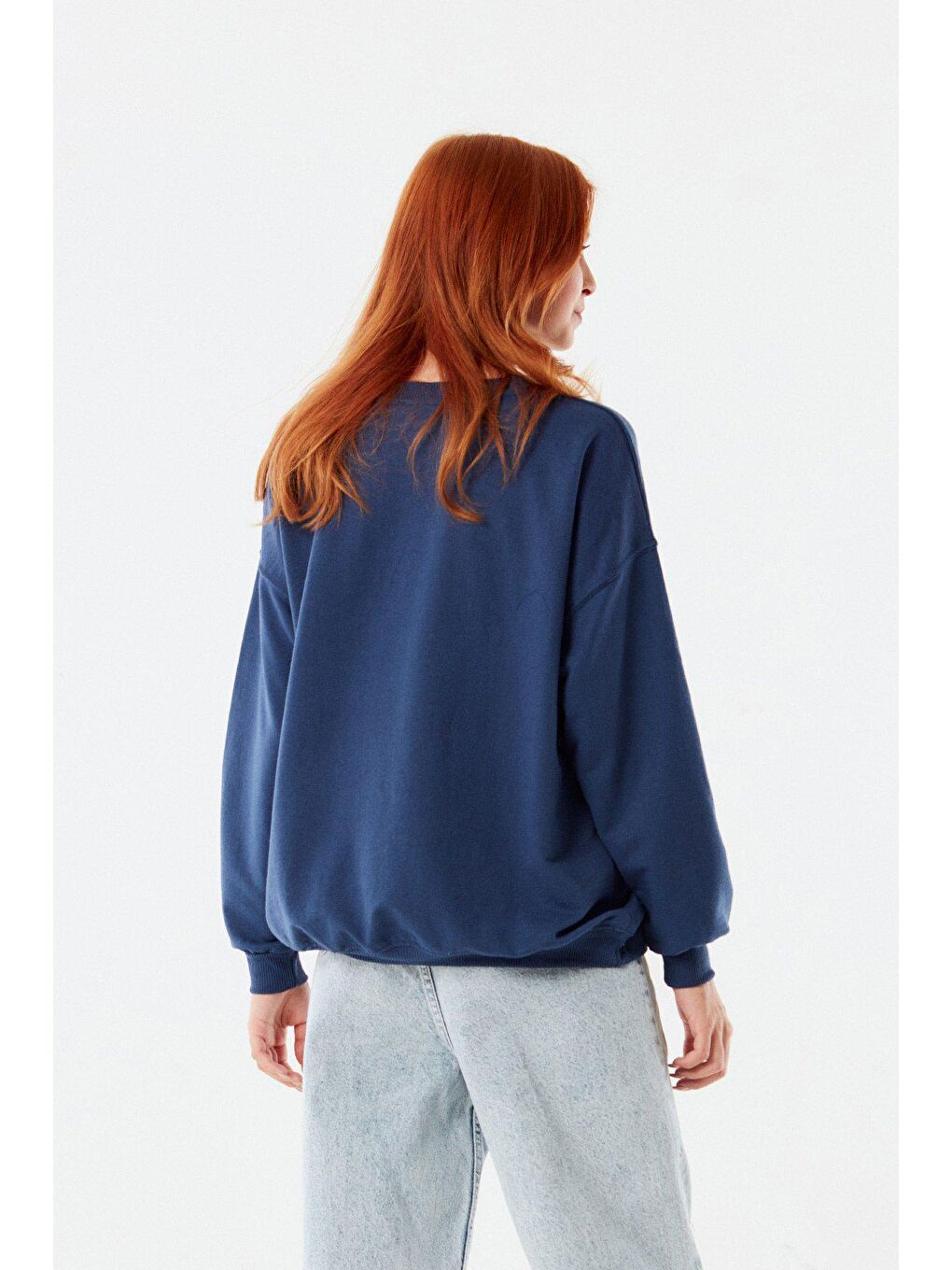 İndigo California Baskılı Bisiklet Yaka Sweatshirt-4