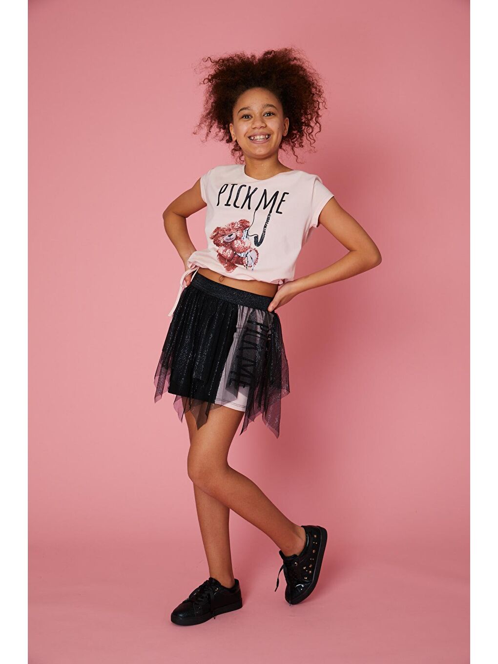 Pembe Kız Çocuk Pick Me Bluz-1